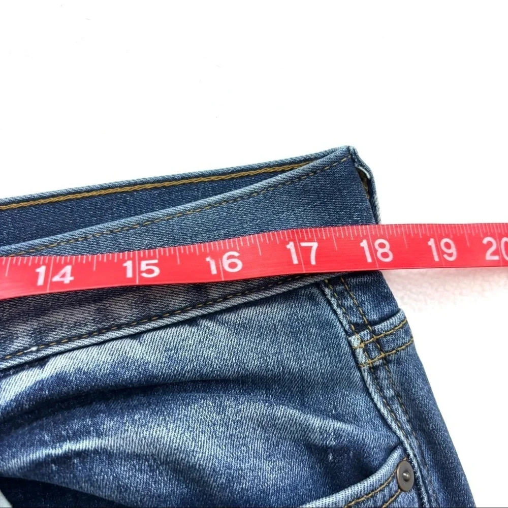 Banana Republic Med Blue Whisker‎ Faded Slim Straight Stretch Jeans 34/34